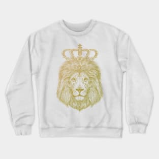 Lion sketch with crown t-shirt - Royal king lion head shirt Crewneck Sweatshirt